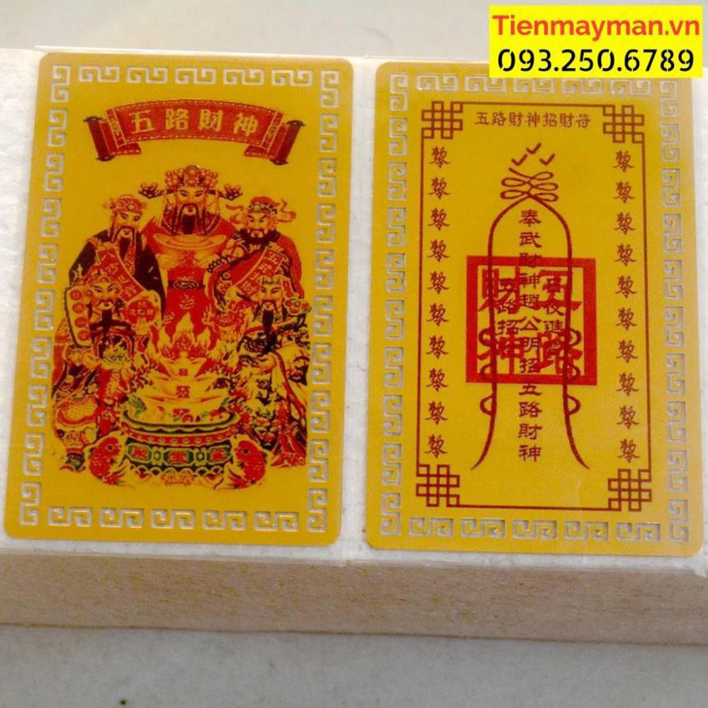 Miếng kinh chú Ngũ Lộ Thần Tài cầu tiền tài,may mắn.làm ăn phát đạt[Bằng kim loại]