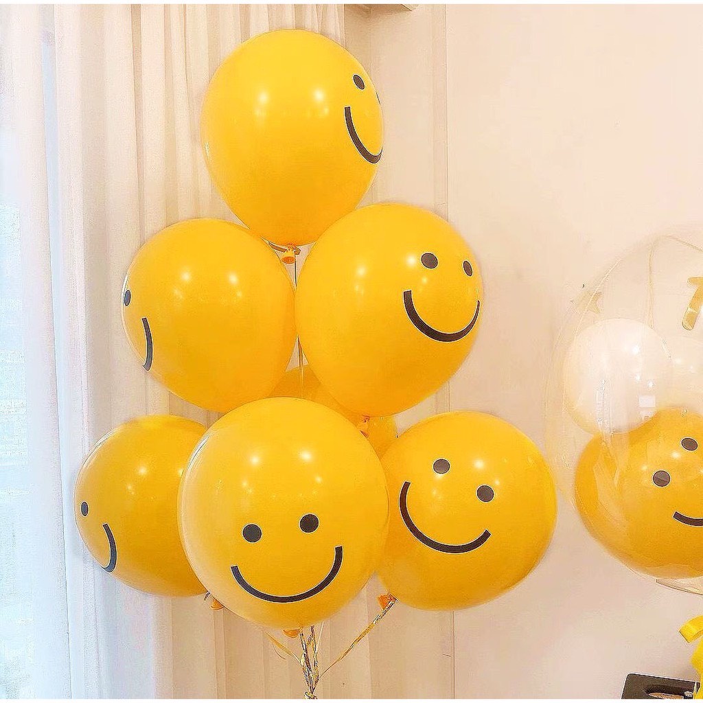 Bóng sinh nhật Hàn Quốc FREE SHIP Set bóng hình mặt cười mà vàng trang trí sinh nhật Hàn Quốc