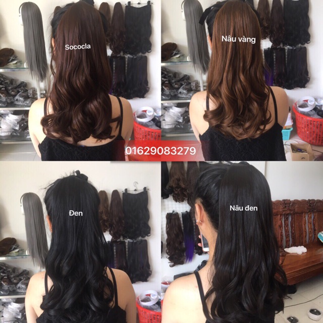 Tóc giả cột❤️FREESHIP❤️ Nhập 5k khi nhập mã [TOCGIADEP] - tóc cột xoăn mã 128