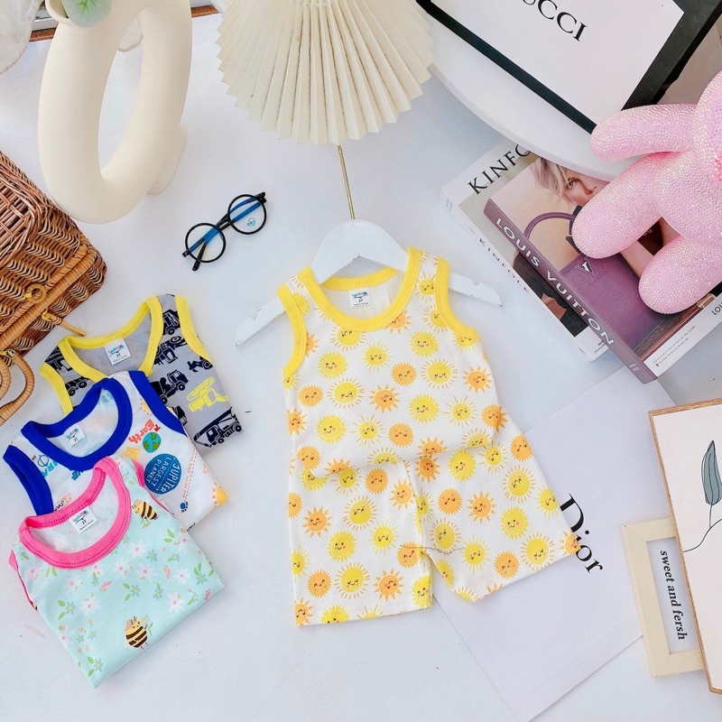 Bộ cộc tay/ sát nách bé trai/ bé gái chất borip