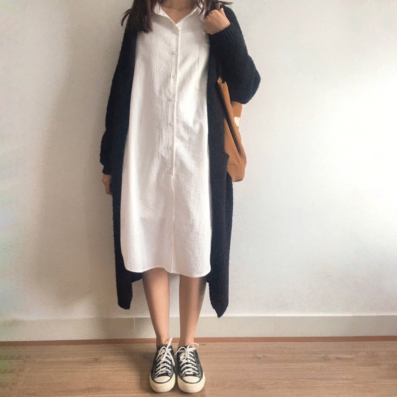CC District - Váy sơ mi dáng dài Louis Shirt Dress (tặng kèm váy lót thun bên trong) | BigBuy360 - bigbuy360.vn