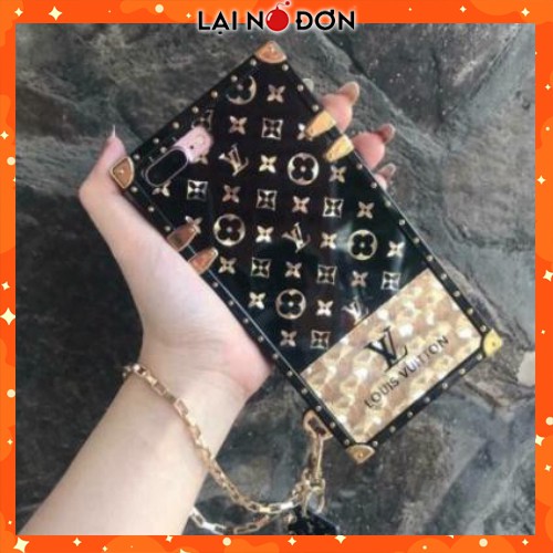 Ốp lưng họa tiết LV bóng vuông cạnh cực cao cấp sang chảnh