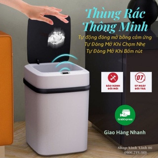 Thùng Rác Thông Minh Cảm Ứng Tự Động Đóng Mở Nắp - Dung Tích 13L-15L Tiện Dụng