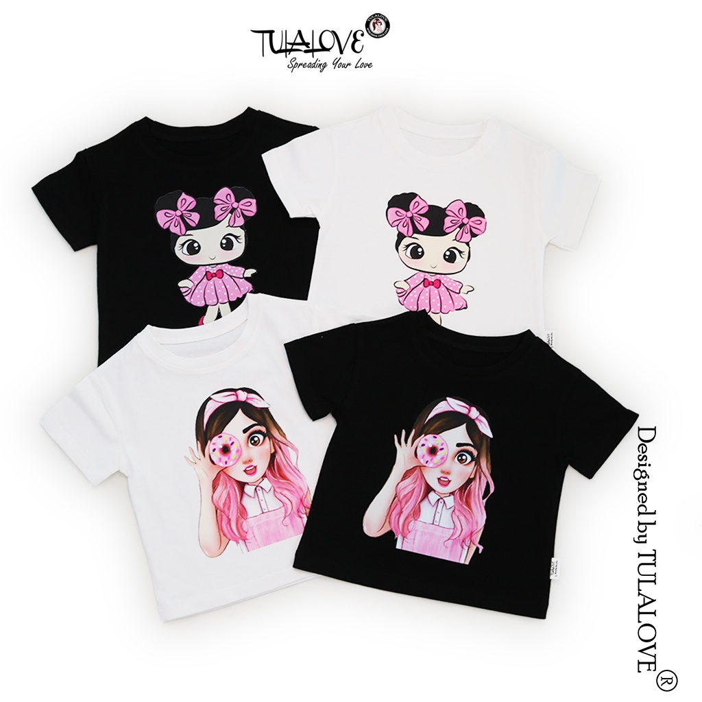 Áo Phông Bé Gái Vải Cotton In Hình Cực Đáng Yêu, Áo Bé Gái Tulalove