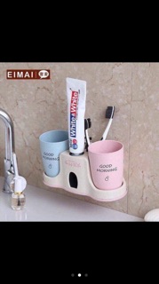 Bộ nhả kem đánh răng tự động 2 cốc lúa mạch
