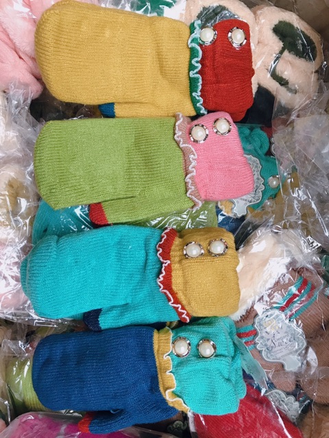 Găng Tay Len pilu giữ ấm không chia ngón chất dày dặn đẹp rất nhiều mẫu siêu xinh