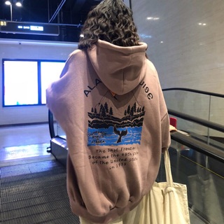 Áo hoodie ulzzang hình núi kèm ảnh thật ở cuối