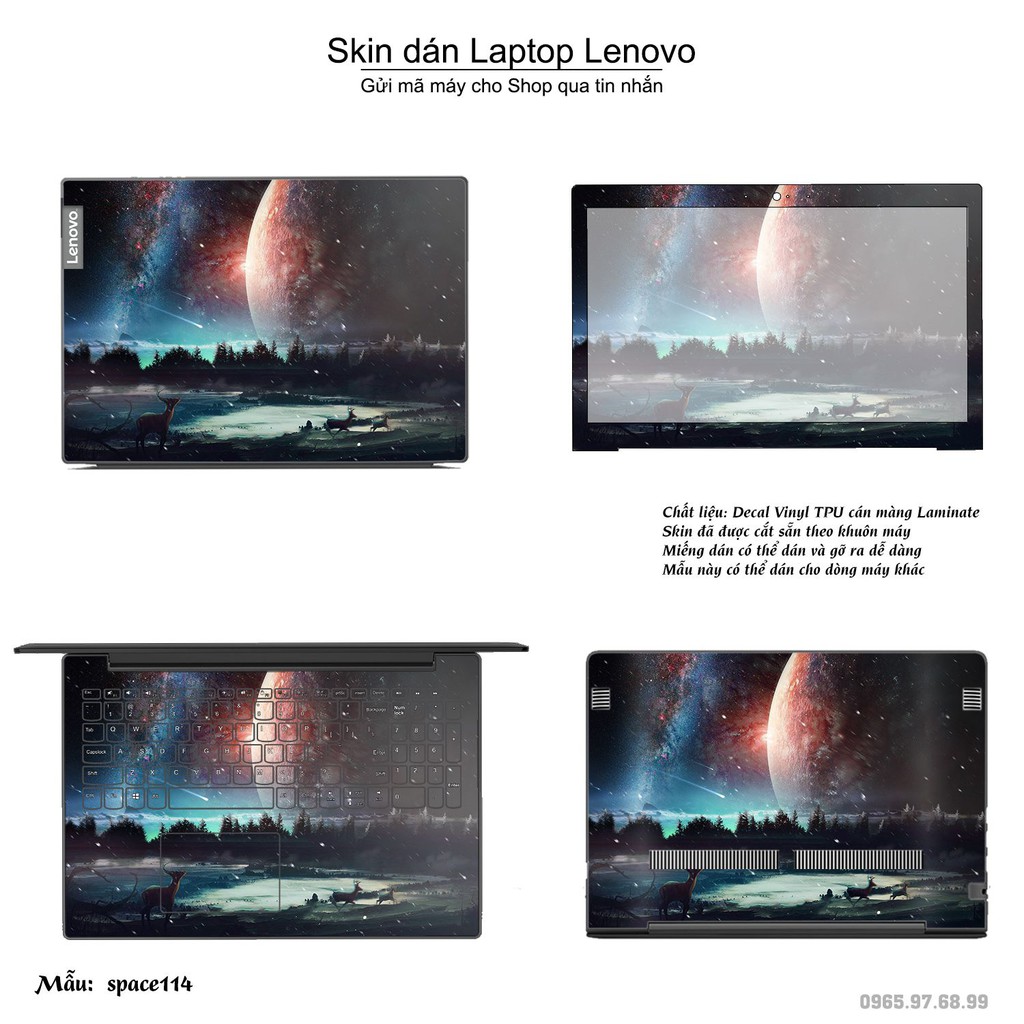 Skin dán Laptop Lenovo in hình không gian nhiều mẫu 19 (inbox mã máy cho Shop)