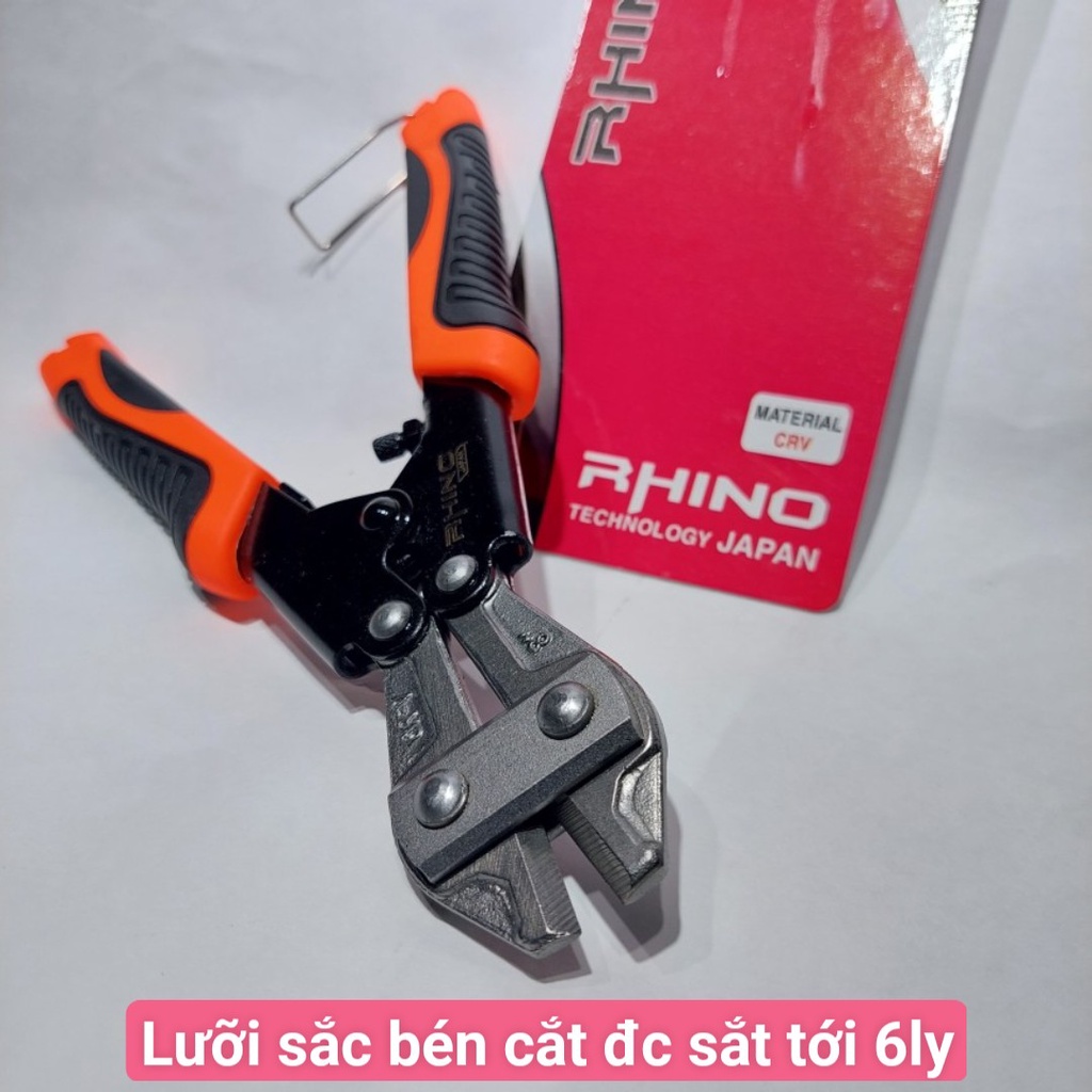 Kìm cộng lực mini 8 inch Rhino, kéo cắt sắt nhỏ gọn , có thể cắt được sắt thép 6ly, kìm cộng lực mini thép nhật