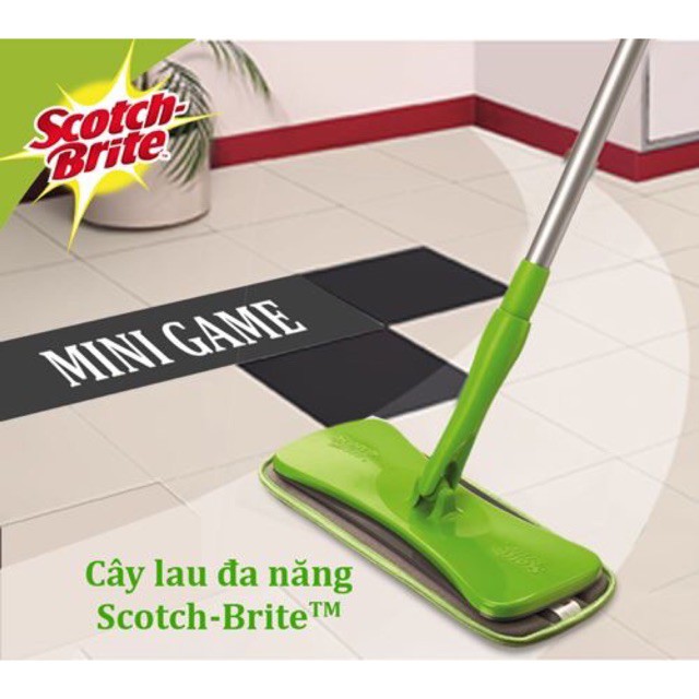 [GIÁ TỐT] Cây lau nhà đa năng Scotch-Brite (Cót rai) 3M 1910 2 đầu thay thế Microfiber và cước chà sàn 3X siêu sạch