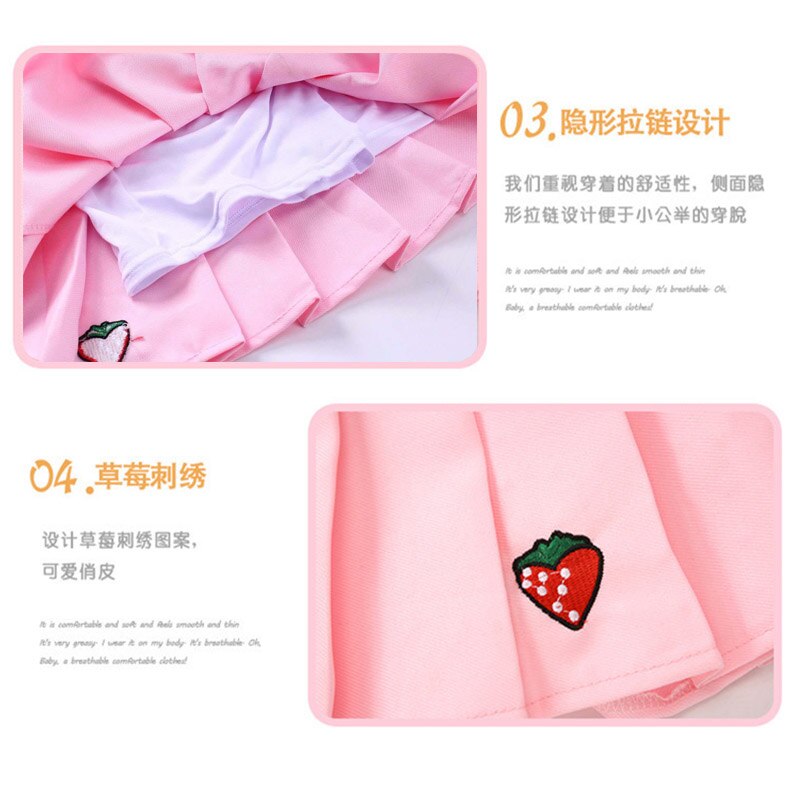 Fashion 5-12 Years Children Girls College Style Student Performance Pleated Skirts Bottom Clothes