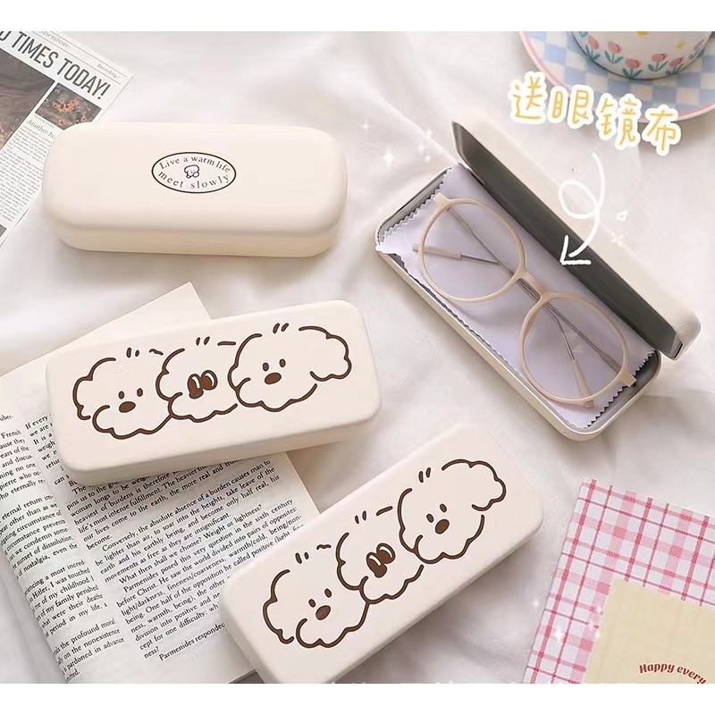 Hộp Đựng Mắt Kính Hình Chú Chó Dễ Thương Chống Áp Lực Ốp