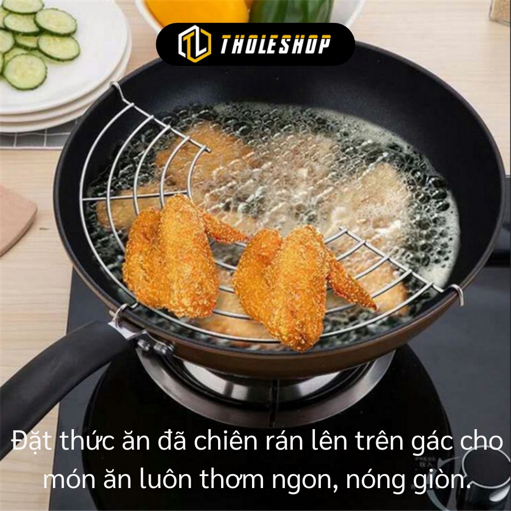 Vỉ Gác Chảo - Vỉ Chiên Ráo Dầu Mỡ Loại 26cm, Giá Đỡ Cách Nhiệt, Xửng Hấp 5133