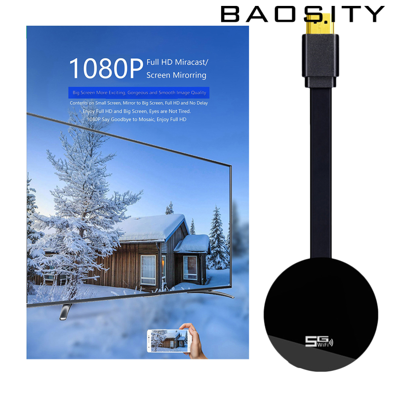 [BAOSITY]5GHz+2.4GHz 1080P HDMI Mirror Screen Wifi Wireless Display Adapter Mirroring