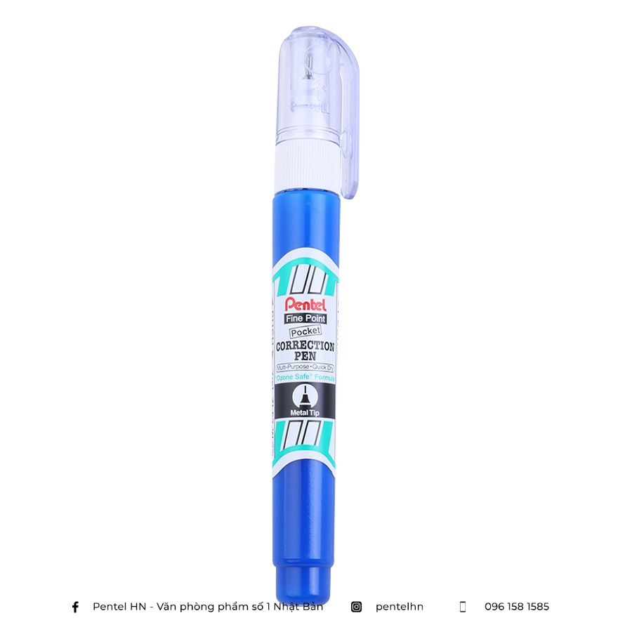 Bút Xóa Cao Cấp Đầu Nhỏ Thân Tròn Pentel ZL62-W | Mực Ra Đều, Nhanh Khô, Không Tắc, Không Vón Cục