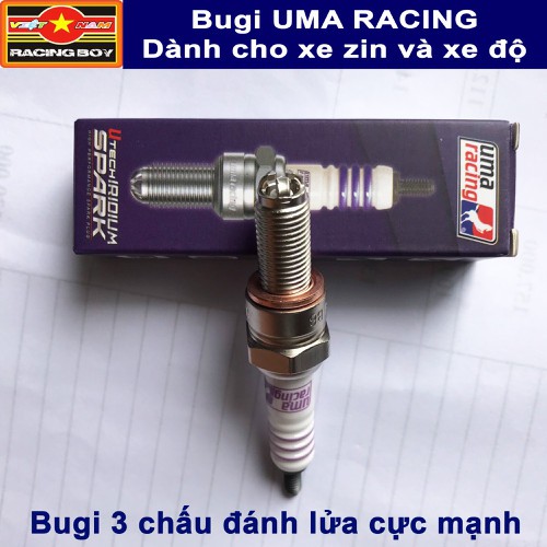 Bugi 3 Chấu Uma Racing Bạch Kim Chính Hãng Lắp Xe Zin, Xe Độ