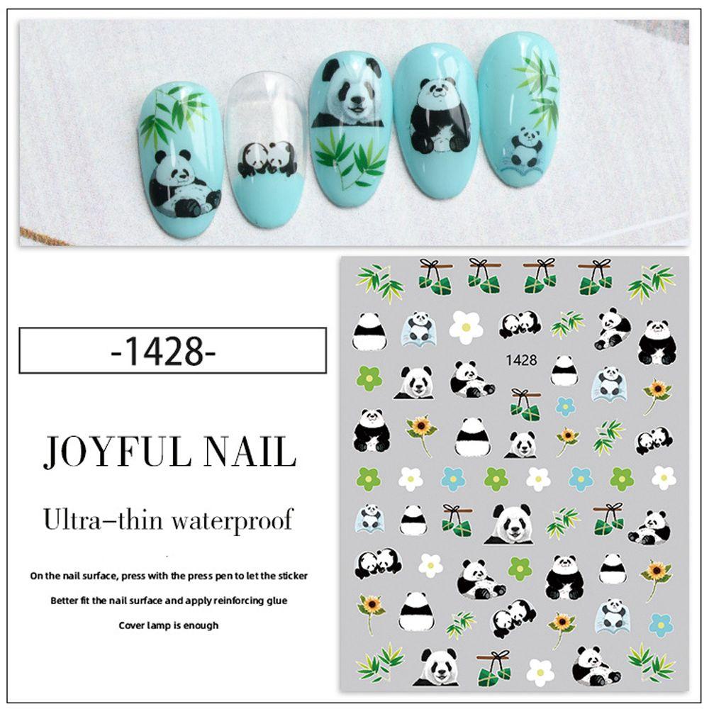 MOCHO Miếng Dán Trang Trí Móng Tay 3D Hình Gấu Trúc Chống Nước