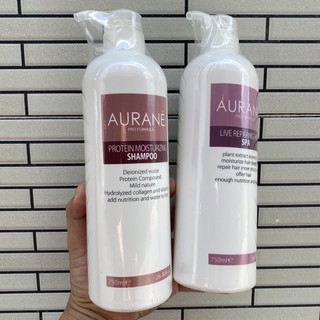 Bộ Dầu Gội Hấp phục hồi ngâm tóc Aurane Protein Moisturizing 750mlx2