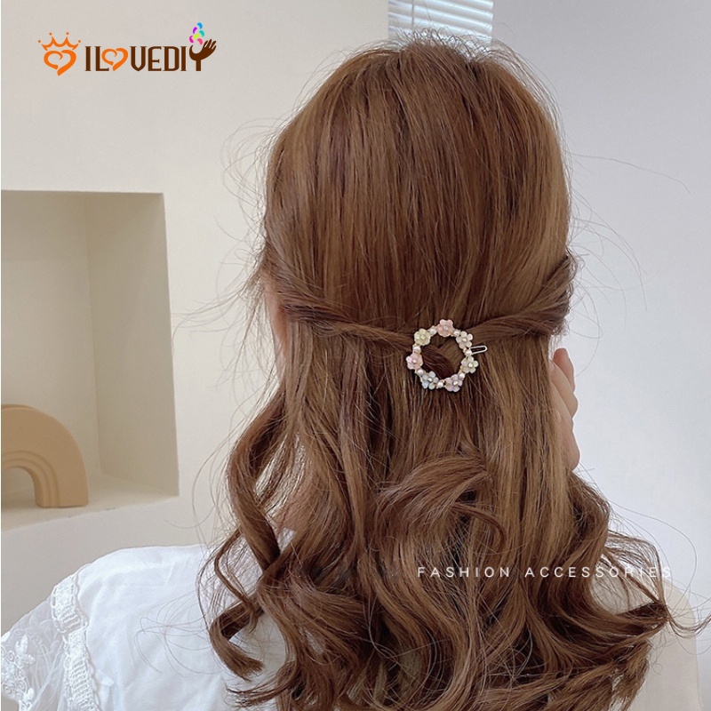 (MớI) Kẹp TóC HìNh Hoa ĐíNh Đá Xinh XắN