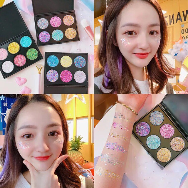 Nhũ mắt kim tuyến ko cần keo popfeel face &amp;body glitter chuyên makeup tiệc tùng lung linh