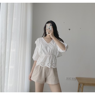 áo cổ V ren bèo SA372 1994closet