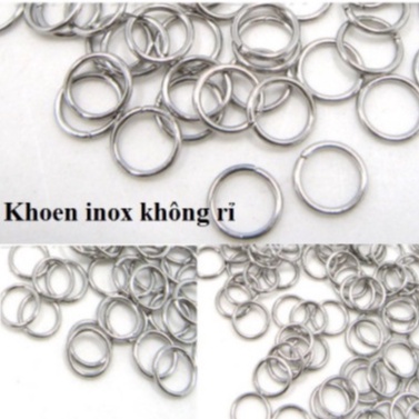 gói 50-100 khoen tròn inox nối vòng, làm trang sức size 3-4-5-6-8mm