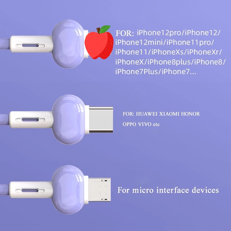 1 Dây Cáp Sạc Nhanh Truyền Dữ Liệu 3 Trong 1 USB Type C/3.4A Có Móc Khóa Dành Cho Điện Thoại Thông Minh