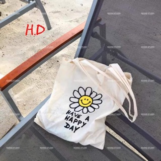 Túi tote hoa mặt trời Chất kaki H&Đ