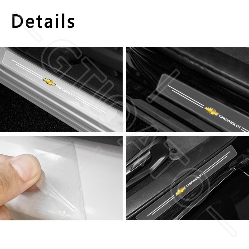 GTIOATO 4 Chiếc Trong Suốt Sợi Carbon Dán Xe Dán Cửa ô Tô DáN ChốNg XưỚC Ô Tô Bảo Vệ Cửa ô Tô Phụ KiệN Xe HơI Cho Chevrolet Spark Cruze Orlando Captiva Trax Aveo Colorado Vivant Traiblazer Silverado