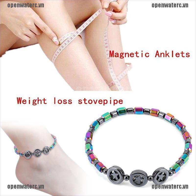 Lắc chân xỏ hạt đá hematite hỗ trợ giảm cân hiệu quả