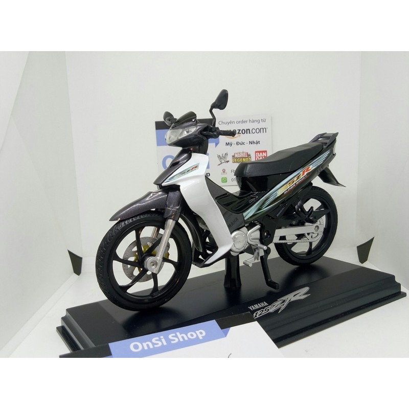 YAMAHA YAZ 125cc (Y125ZR) MÔ HÌNH XE MOTOR ( XÁM - TRẮNG - ĐEN ) Tỉ lệ 1/12