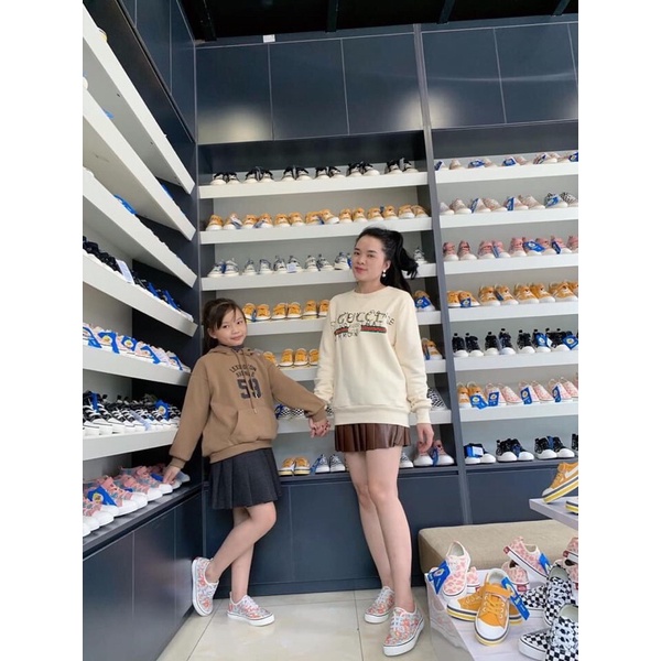 BABAYA Giày Lười Trẻ Em Vải Hoa Nhí Mẹ Và Bé Gái 21132F