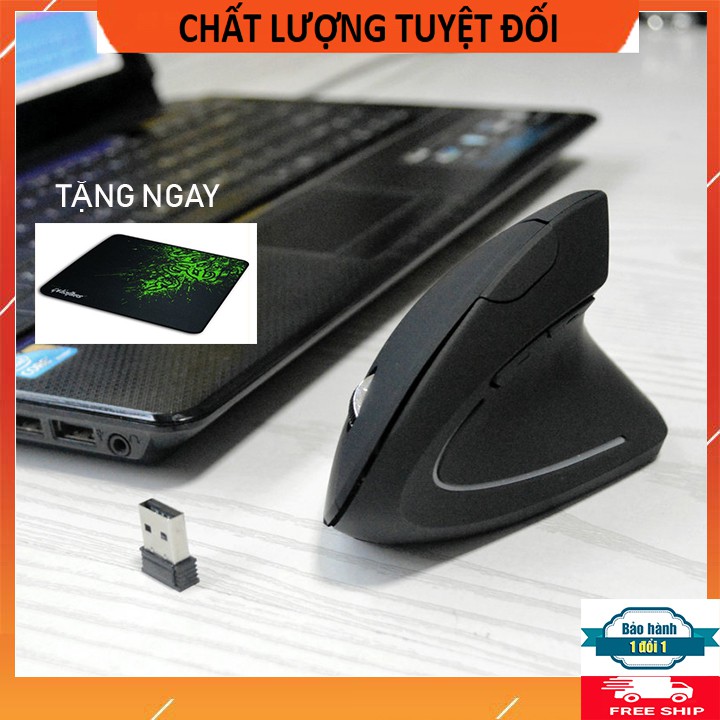 Chuột Không Dây Chống Mỏi - Chuột Gaming Không Dây Dáng Đứng Bảo Vệ Cổ Tay Loại 5 Nút (BH 3 tháng)