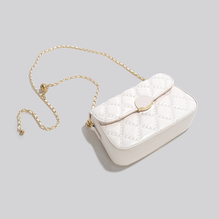 🌸Hàng Order🌸 Túi Xách Nữ CEEKAY Kẻ Lưới Da Trơn Khóa Dính Quai Da Phối Xích Quả Lắc Sang Chảnh Nữ Tính 🌸Hàng Quảng Châu