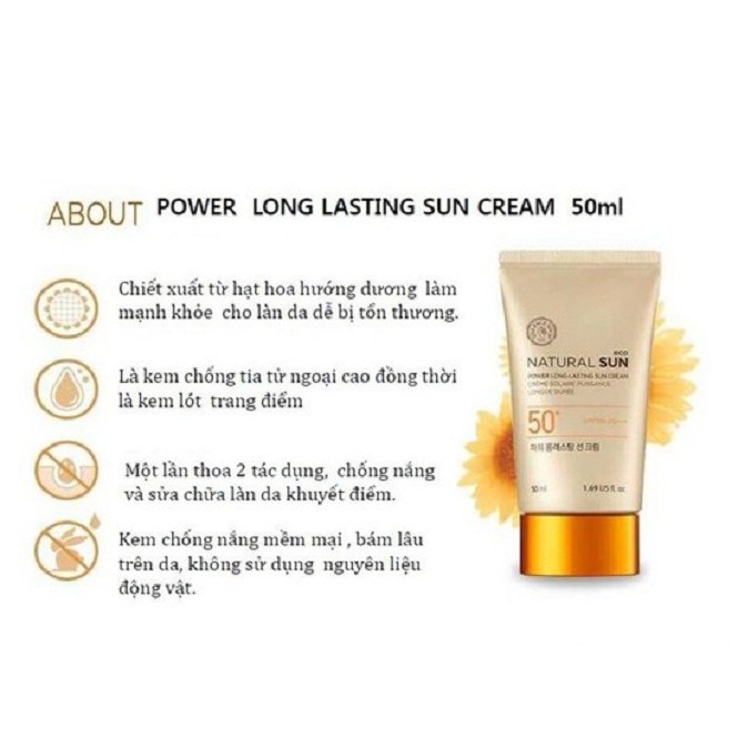 Kem Chống Nắng Đa Chức Năng NATURAL SUN ECO POWER LONG-LASTING SUN CREAM SPF50++