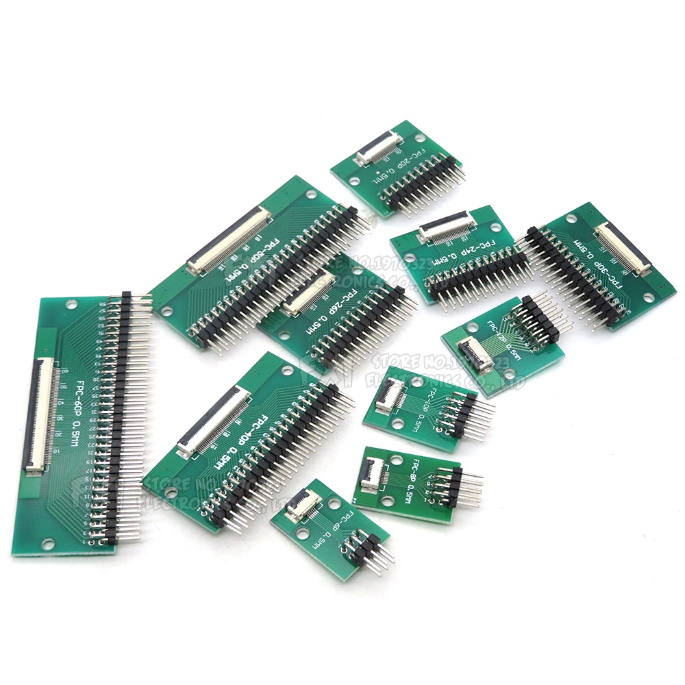 Kim Nối Chuyển Đổi FFC 0.5mm 1.0mm Sang 2.54mm 6 8 10 12 20 24 26 30 34 40 50 60 80 Pin