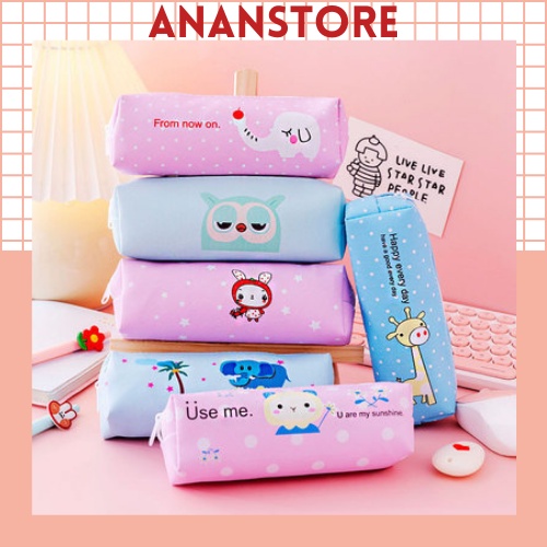 Túi Bút Cute Bằng Vải Xinh Màu Sắc Tươi Sáng Dễ Thương, Hộp Bút Cute ANANStore