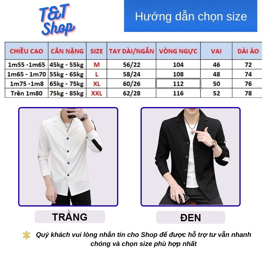 Áo sơ mi  kiểu vest nam hàn quốc trẻ trung lịch lãm mã-  T12