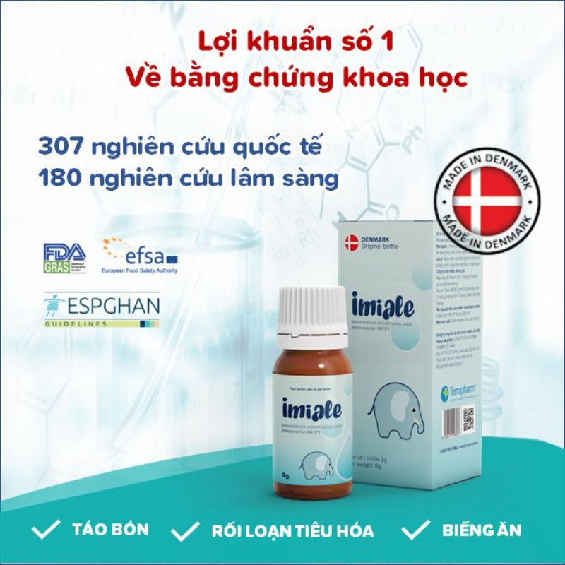 Men vi sinh IMIALE - Hỗ trợ trẻ rối loạn tiêu hóa, táo bón, biếng ăn