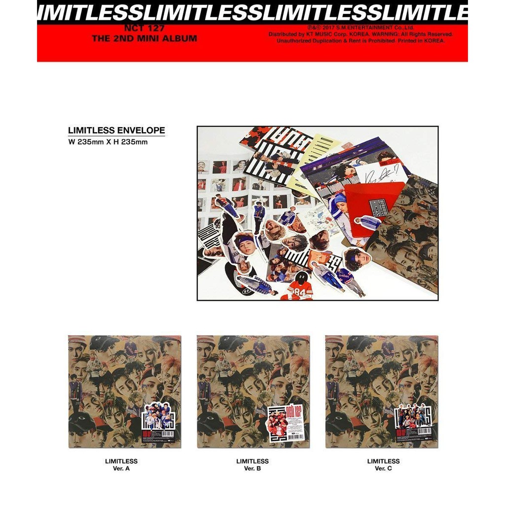 Album NCT127 LIMITLESS, ảnh gốc Hàn Quốc, chính hãng, official