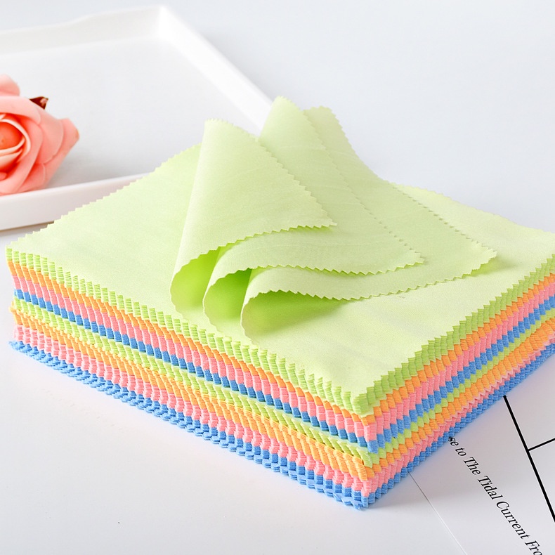 ?Set 10 Khăn Vi Sợi Lau Mắt Kính, Khăn Lau Điện Thoại, Máy Tính Bảng...13*13 Cm Duashop.