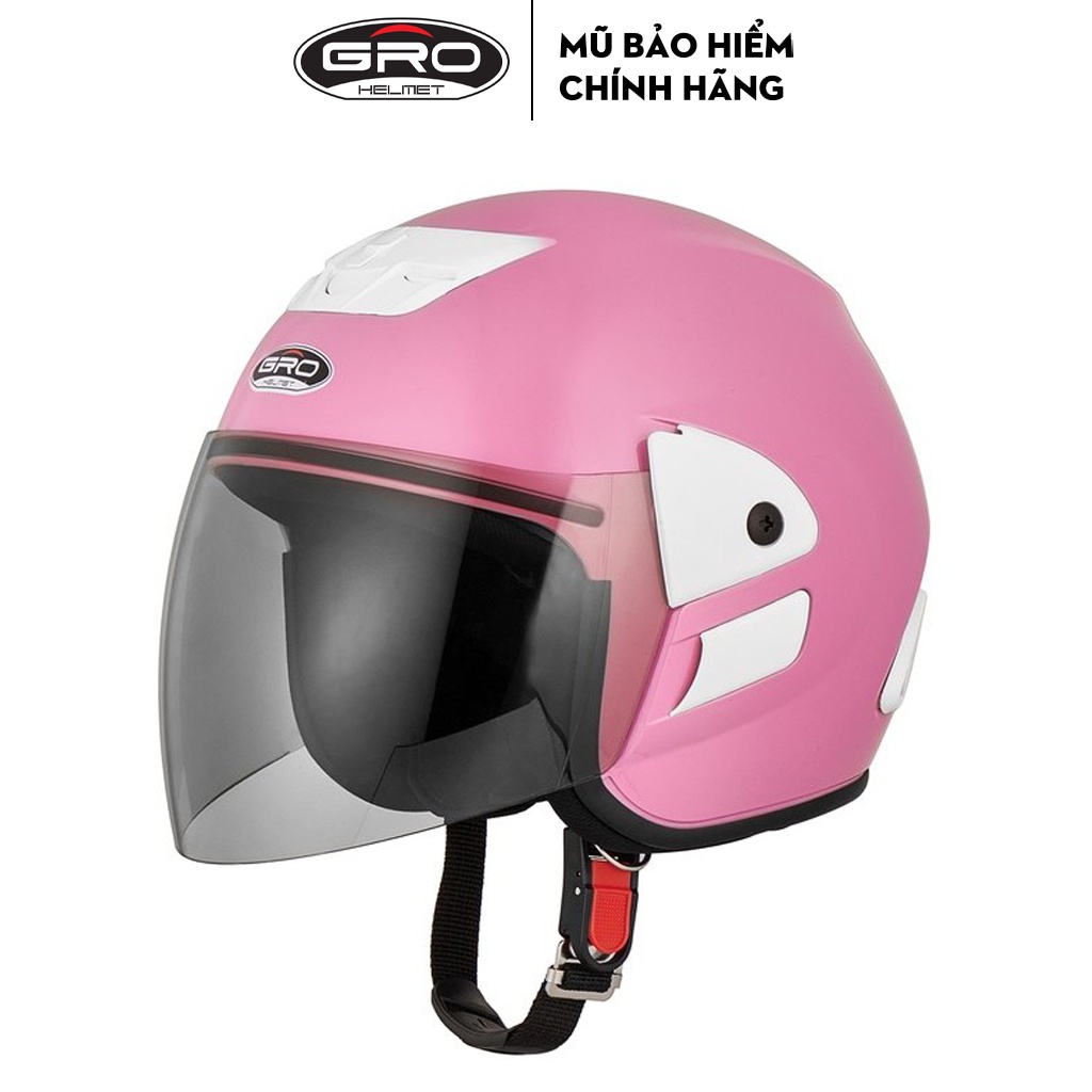 Mũ bảo hiểm 3/4 có kính GRO HELMET Honda V0 phong cách, màu sắc trẻ trung cho cả nam nữ, Freesize 55-59cm