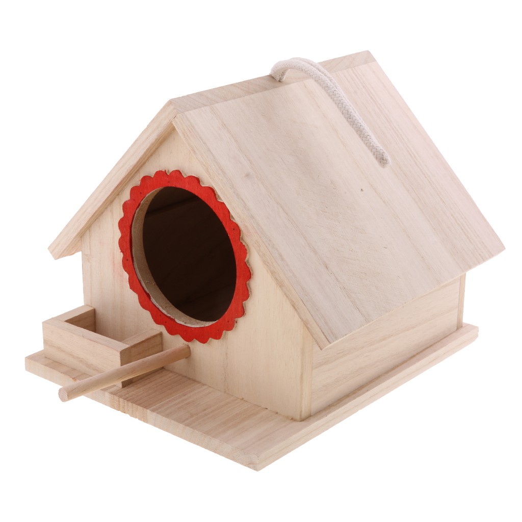 Địa ngục [HelleryVN] Hellery]❁ Tổ Chim Bằng Gỗ Có Dây Treo 20x 23x 18cm