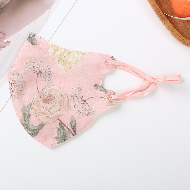 2022 new women's sun-proof cloth mask 3D chiffon large flower adult women's self-contained Bridge strip UV-proof dust-proof washing cloth mask