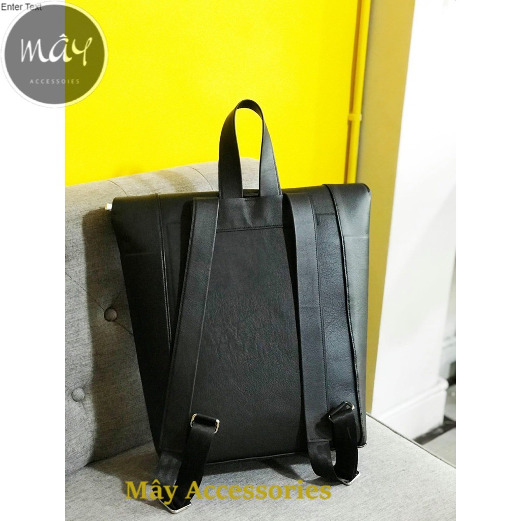 Balo Nam Da Pullup 100% da bò handmade Màu Đen Mây Accesories