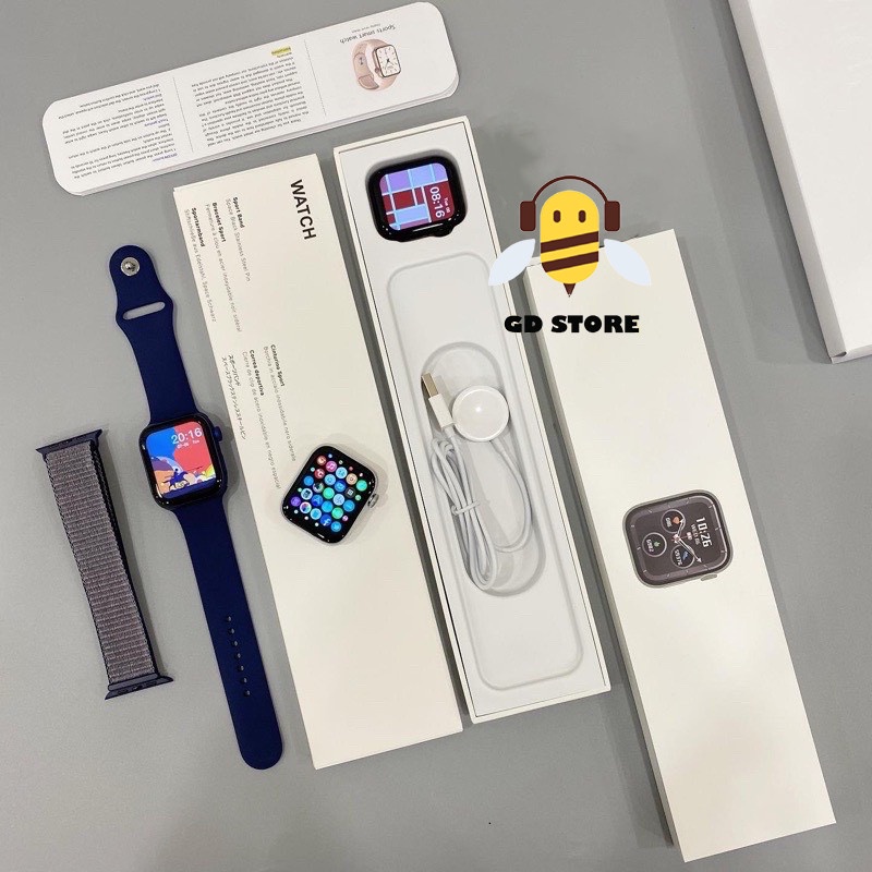 Đồng hồ thông minh AppIe watch seri 6 bản cao cấp nhất màn hình oled hiển thị siêu nét, siêu cân, siêu mượt 2021