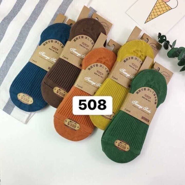 Sét 5 tất hài gân nữ trộn màu