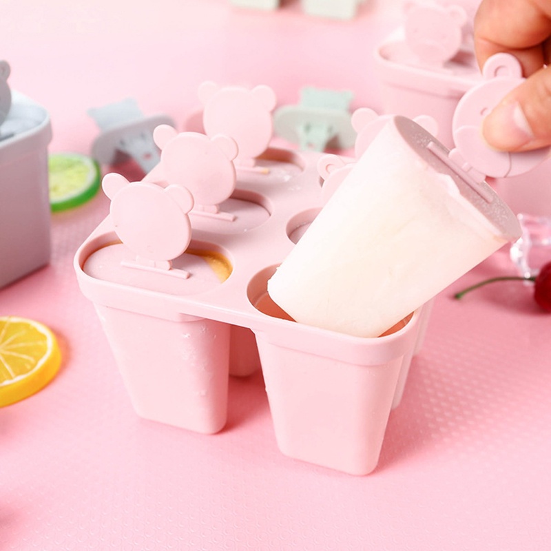 Khuôn Làm Kem Que Hình Gấu Dễ Thương DIY