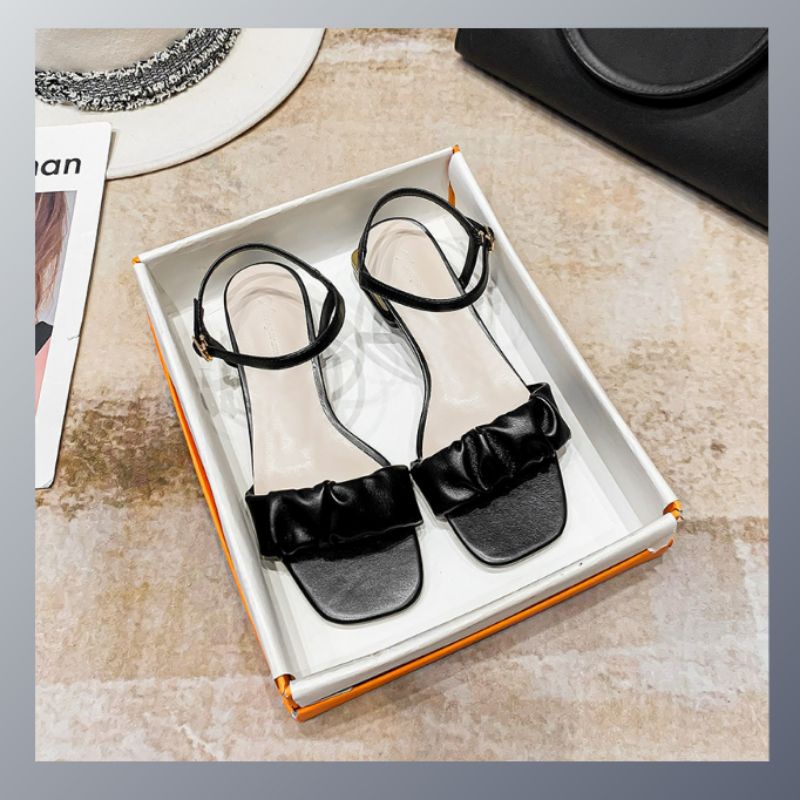 Dép sandal nữ bèo nhúm cao 3 cm mã DE12