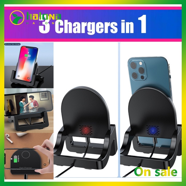 Đế Sạc Nhanh Không Dây Đa Năng 3 Trong 1 Cho Samsung Iphone Lg Android